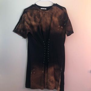 Bleached Designed T-shirt Dress